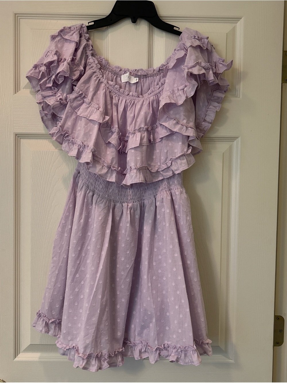 Women’s Lavender Ruffle Off-Shoulder Dress